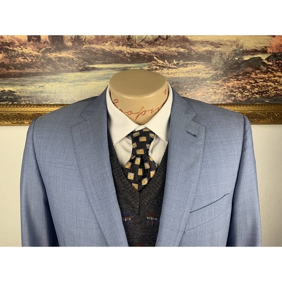 38R NWT Indochino Custom Baby Blue Blazer - Suit Jacket - Picture 4 of 13